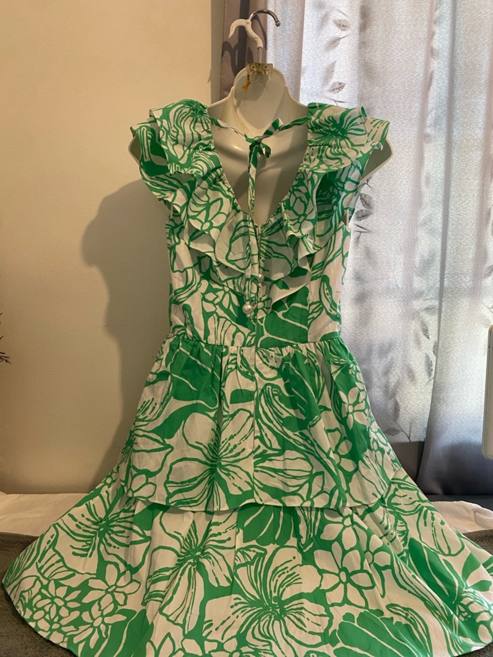 Lilly Pulitzer Green and White Floral Midi Dress - Picture 2 of 8